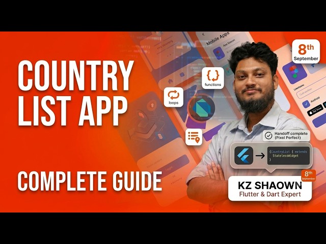 class 22 || Making a country List App using Flutter and Rest API || Free API