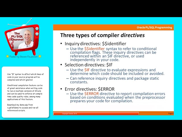 MNG4: Conditional Compilation in PL/SQL (PL/SQL Channel)