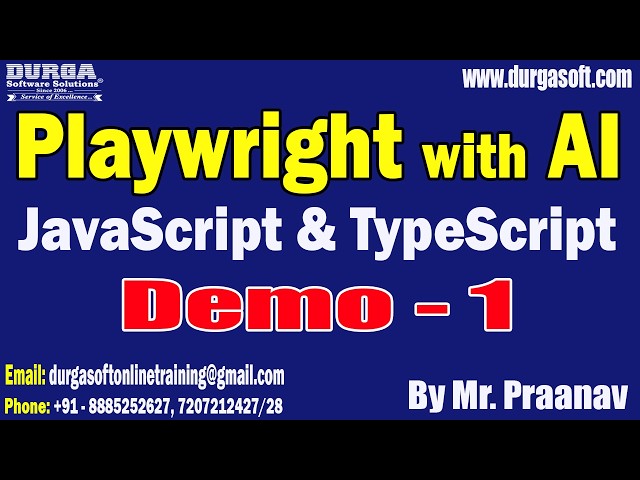 Playwright with AI JavaScript & TypeScript tutorials || by Mr. Praanav On 21-09-2026 @10PM (IST)