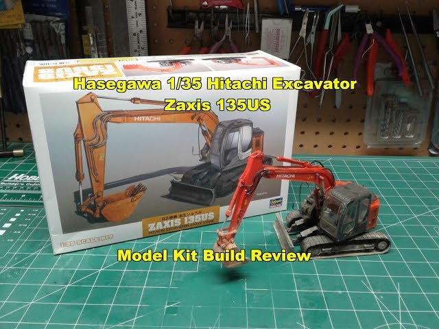 Hasegawa 1/35 Hitachi Excavator Zaxis 135US Model Kit Review Build 66001