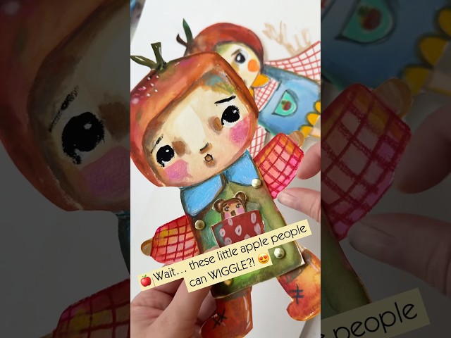 I Made the CUTEST Wiggly Apple People! 🍎🍂 | Autumn Craft