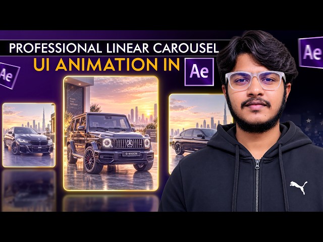 Professional Linear Carousel UI Animation in After Effects in Telugu
