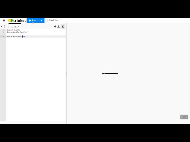 Trinket Python Turtle Lesson:  More About Drawing Lines