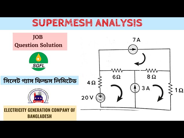 Super Mesh Analysis Problem 03 || Network Theorems || DC Circuit Analysis || Bangla
