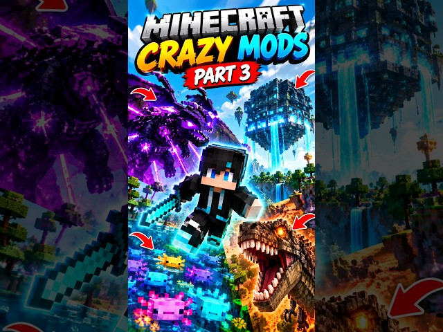 minecraft crazy mods part 3. #minecraft #minecraftshorts #shorts #viral