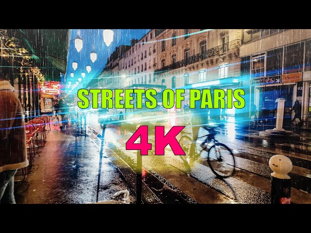 RAINY NIGHT WALK IN PARIS 2024 | 4K Walking Tour | SPRING Time