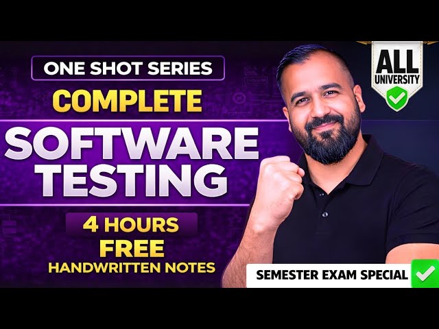 Complete Software Testing in One Shot 4 Hours | Semester Exam | Hindi