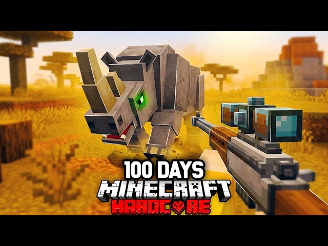 100 Days TRAPPED in THE SAFARI in Minecraft Hardcore!