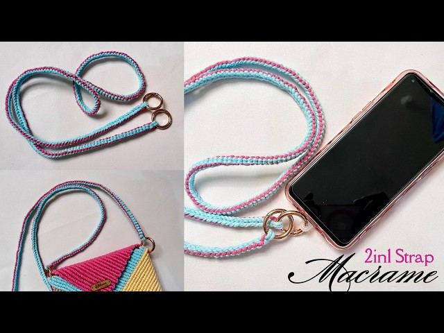 DIY Macrame Phone Bag Strap 2in1 | Macrame Phone Strap | Macrame Lanyard
