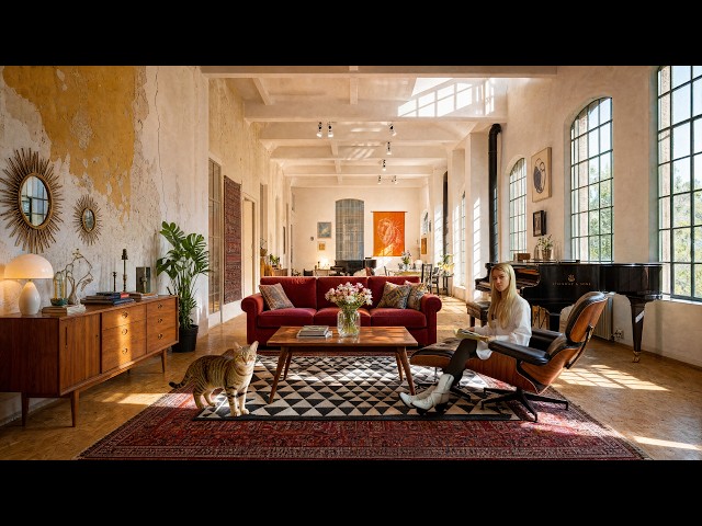 An Eclectic Industrial Loft Tour Filled with Warmth (and Cats) | Home Tour