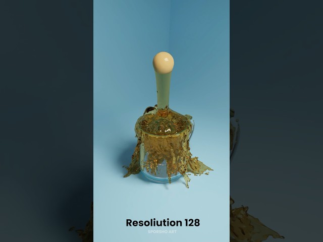 Fluid Resolution Comparison Blender 3D #shorts #animation #simulation #relaxing #blender3danimation