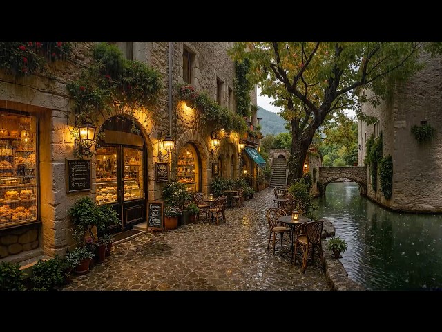 Cozy Rainy Day Jazz at an Old Canal-Side Bakery Café☕Rain Sounds for Relax , Focus & Peaceful Rest🌧️
