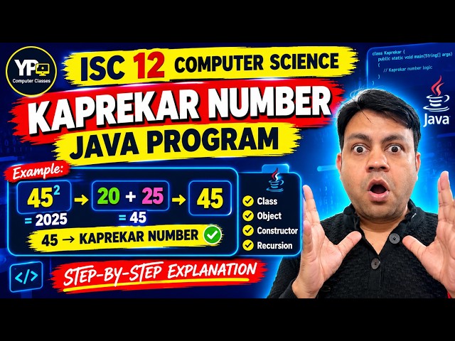 Kaprekar Number in Java using recursion | ISC Class 11 & 12 Computer Science