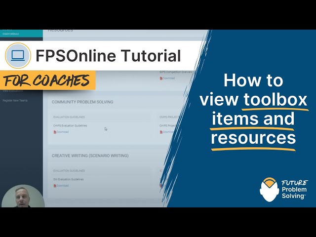How to view toolbox items and resources | FPSOnline Tutorial for Coaches