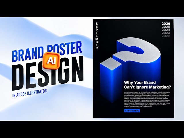Creative 3D Poster Design Tutorial in Adobe Illustrator | Modern Corporate Marketing Poster Design