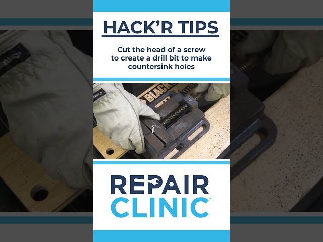 HACK'R TIPS - Cut the head of a screw to create a drill bit to make countersink holes.