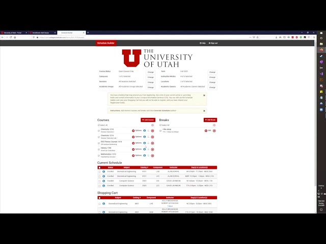 Schedule Builder