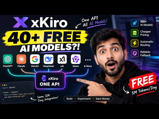 I Found an AI API That Gives You 40+ FREE AI Models 🤯 | xKiro Review