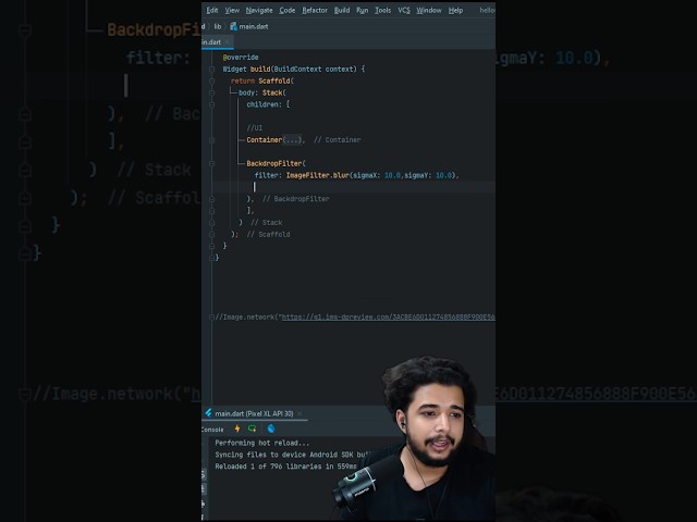 How to add Blur effect to App UI #flutter #flutterinhindi #coding