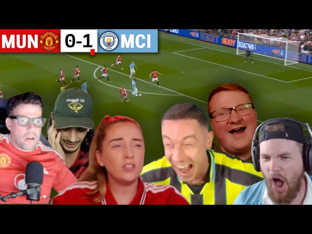 UTD FANS MELTDOWN 🤬, MAN CITY FANS GO WILD After 10-MAN 1-0 DERBY WIN! | REACTIONS