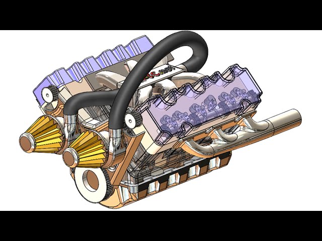 SolidWorks A Tutorial #203 : Car Engine advanced assembly