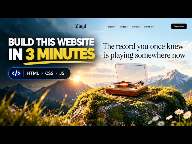 Build This Stunning Website in 3 Minutes | HTML CSS JavaScript