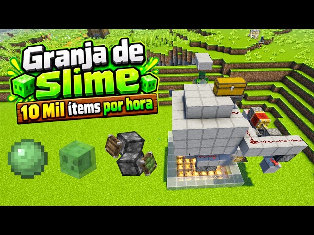 Tutorial para hacer la mejor granja de slime de todo minecraft +10000 ítems por hora 😱😎👌