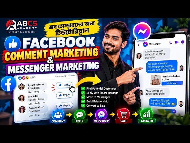 Facebook Comment Marketing & Messenger Marketing | Job Holders Tutorial | ABCS Academy