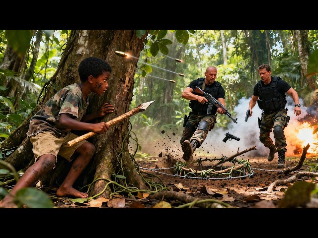 A desperate counterattack! A 10-year-old boy fights back against terrorists, toying with them!