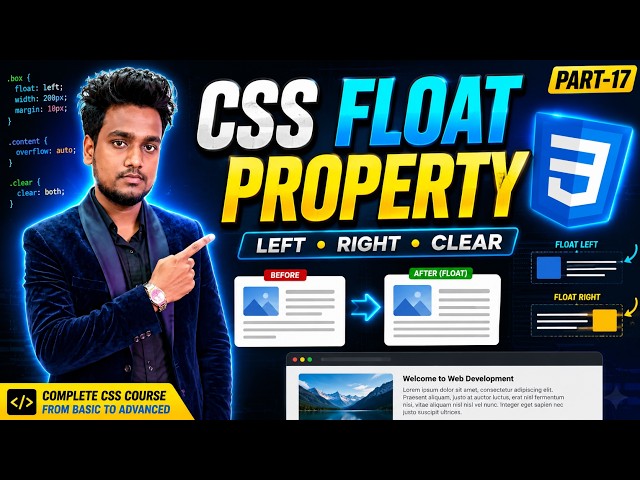 CSS Float Property Tutorial in Hindi | Left, Right, None & Clear Explained | CSS Course