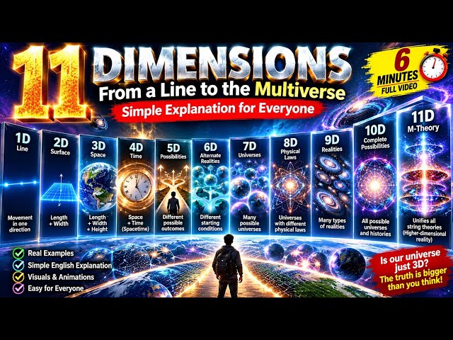 11 Dimensions Explained in 6 Minutes | From 1D to M-Theory @mkElectricgeeks 