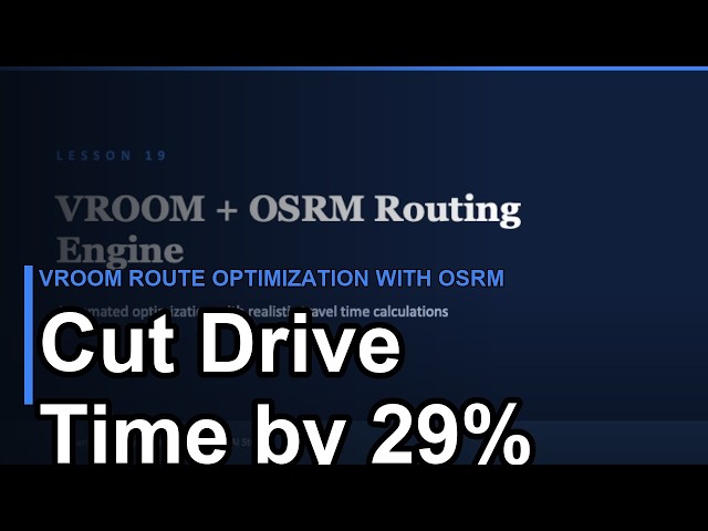 Vroom Route Optimization with OSRM: Cut Drive Time by 29%