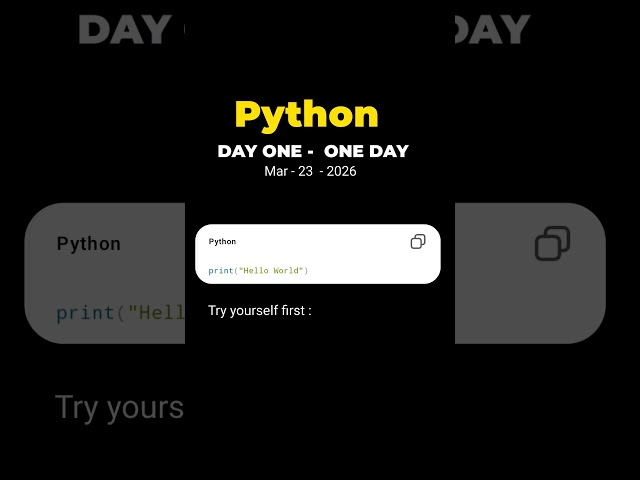 Day 1 Python | Hello World Program 💻 | Beginner Coding Journey 🚀