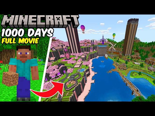 I Survived 1,000 Days in Minecraft Bedrock Edition [FULL MOVIE]