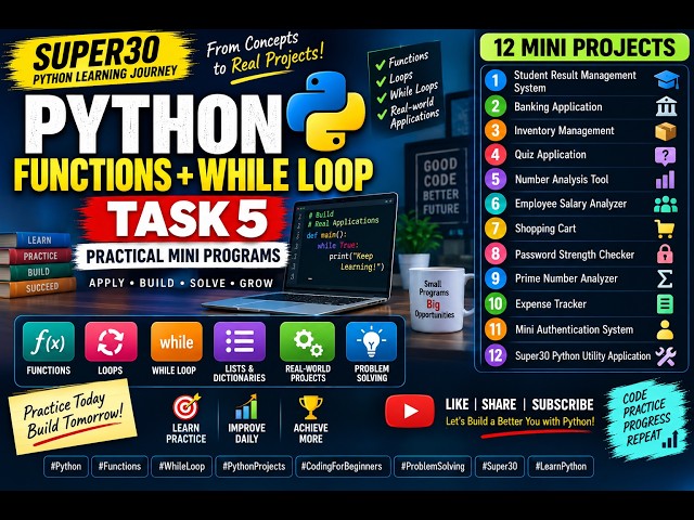 Functions + Loops + While Loop