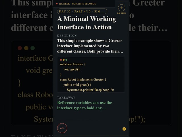 Day 32 Pt 4/10: A Minimal Working Interface in Action #Shorts