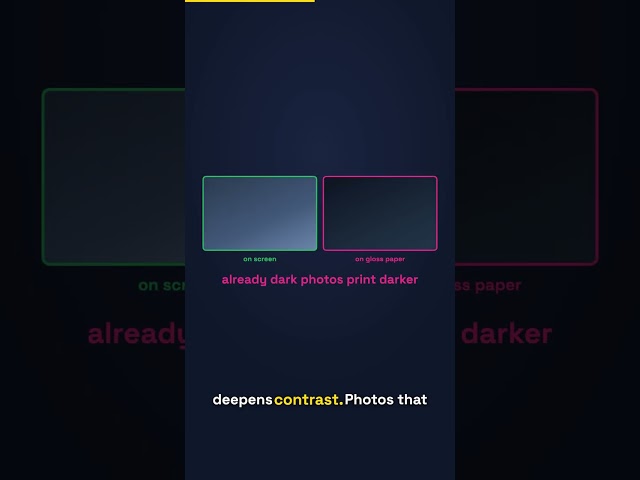 Gloss paper prints your photos darker #shorts