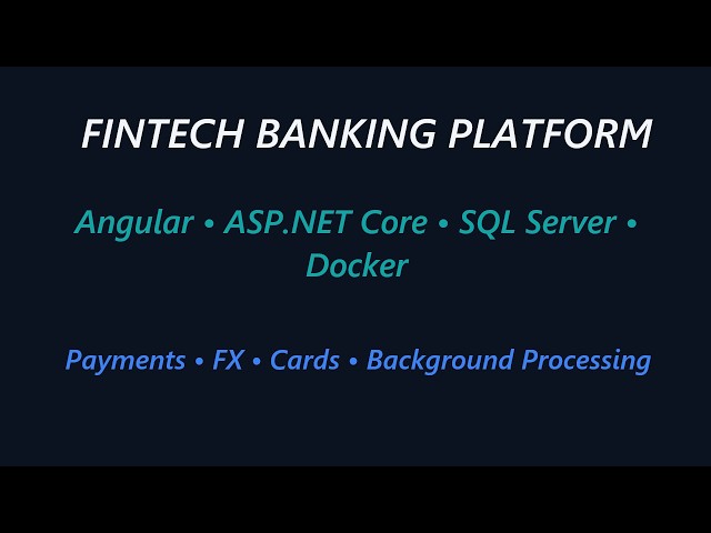 FinTech Banking Platform | Full End-to-End Demo