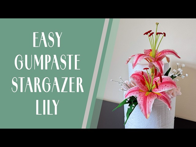 The Easiest Gumpaste Lily Method that You Haven't Seen Yet!! - Only Basic Tools needed!