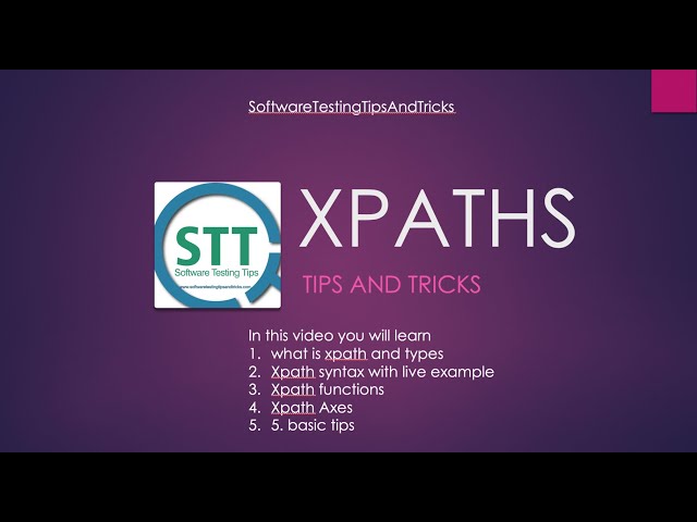 Xpath beginners tutorial - tips and tricks