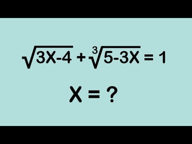 A Beautiful olympiad Radical Equation l Find X l olympiad mathematics 