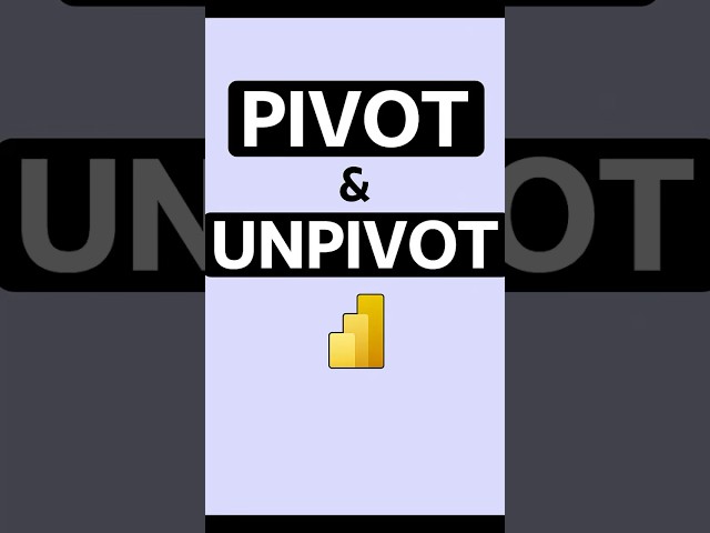 Pivot and Unpivot in Power Query Power BI #powerbi #dataanlysis #excel