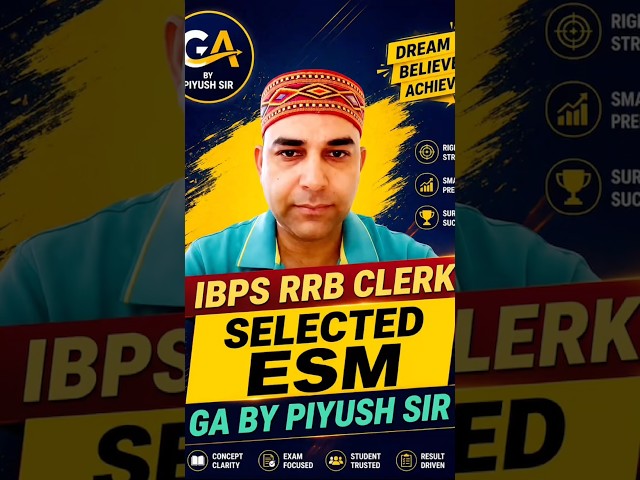 Esm Ex-Servicemen Samarth Sir Got Selected in IBPS RRB CLERK 2026 STRATEGY PLAN FOR GA SUCCESS STORY