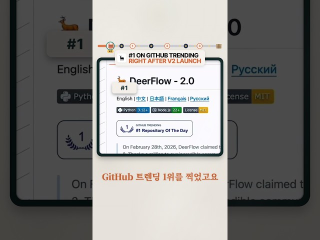 DeerFlow 는 ByteDance 의 오픈소스 저장소입니다.
