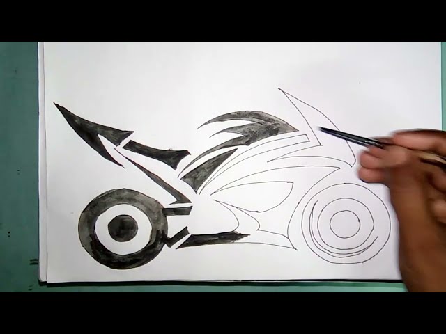 How to draw a Racing Bike / watercolour drawing for beginners