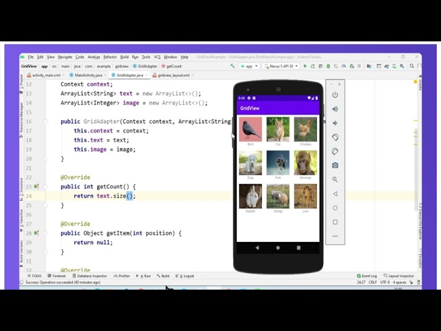 Grid View in Android Studio | Section-05 | Part-05