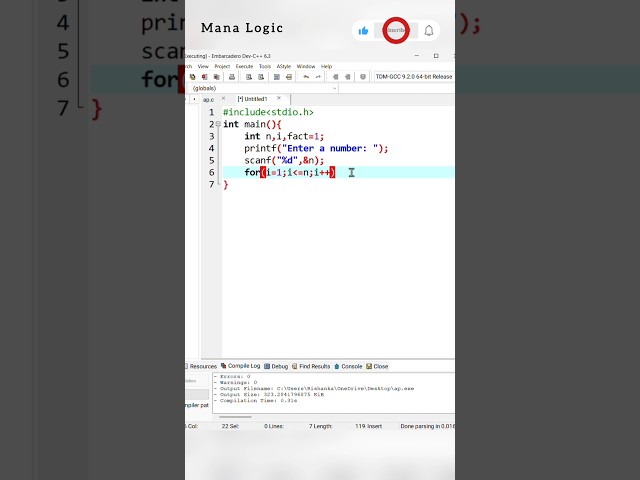 Factorial Program in C | C Programming for Beginners | Step-by-Step Explanation