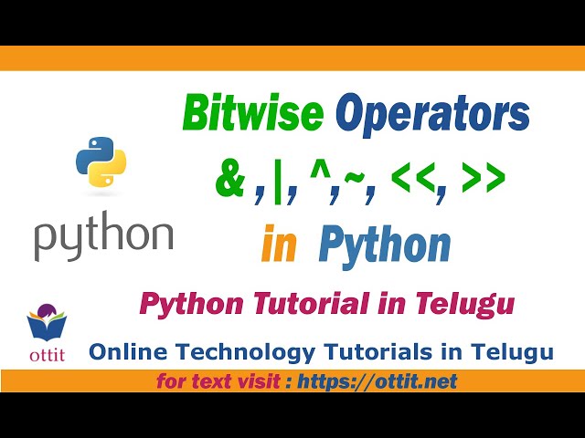 Python Bitwise Operators | Python Tutorial for Beginners in telugu  step by step Part 9