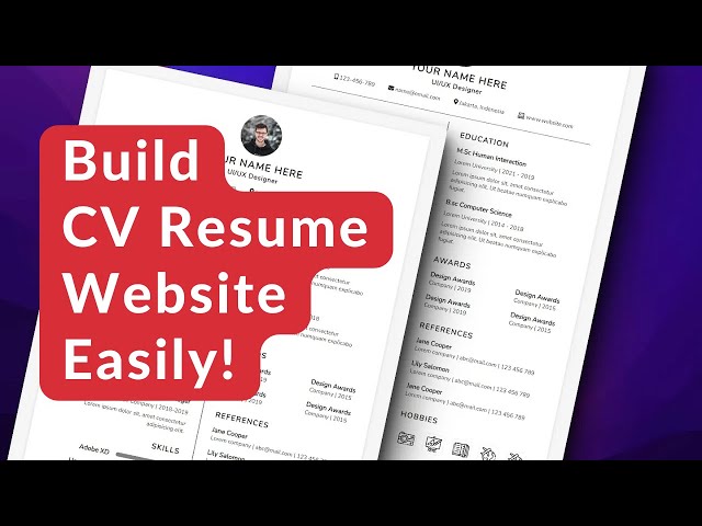 Responsive Resume CV Design Website Template using HTML and CSS only