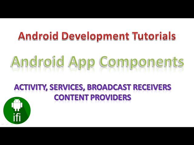 (#6) Android App Components- Activity, Services, Content Providers, Broadcast Receivers
